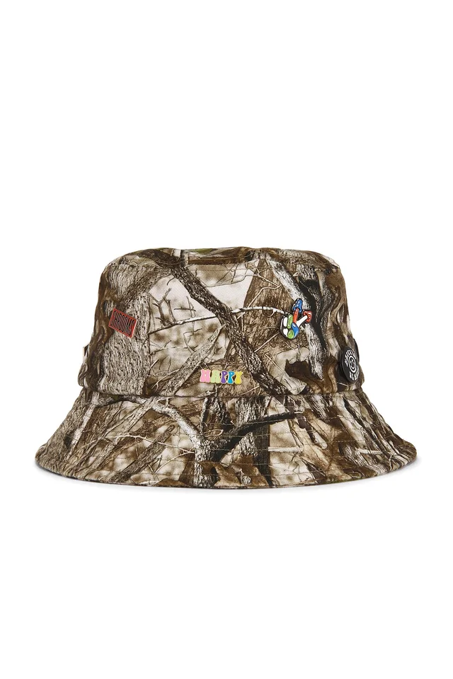 Happy Caps Pin Bucket Hat in Tree Camo, photo 2 of 5 from REVOLVE (Canada)