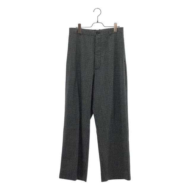 Balenciaga Wool Nylon Check Wide Trousers 44 Black White Pants in Black Nylon from The Reluxe