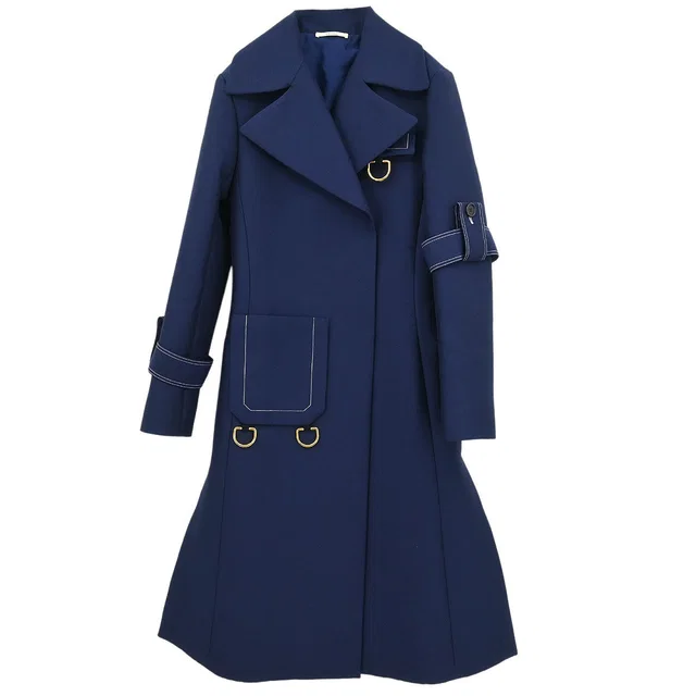 Celine Coat Navy #36 in Navy Wool from AMORE Vintage Tokyo
