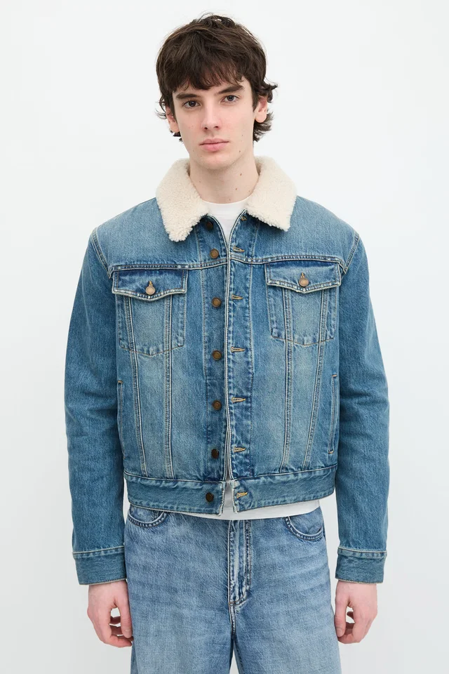 Saint Laurent 2020 Denim & Shearling Jacket in Denim from VSP Consignment