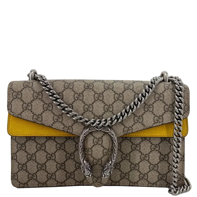 Gucci Dionysus Small GG Supreme Canvas Shoulder Bag Yellow 400249 in Yellow Canvas from Dallas Designer Handbags