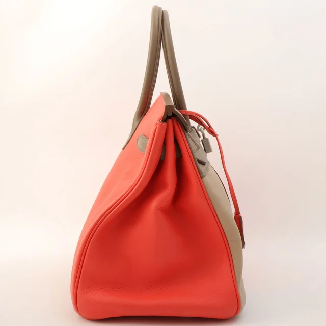 Hermès 2012 Birkin 35 Casaque Etoupe/Argile/Rose Jaipur in Taupe Clemence leather from VINTAGE QOO TOKYO, photo 3 of 11