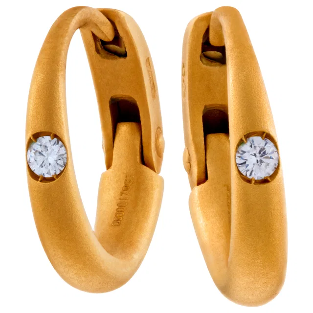 Pomellato Sabbia Diamond Earrings In 18k in Yellow Gold from Gray And Sons