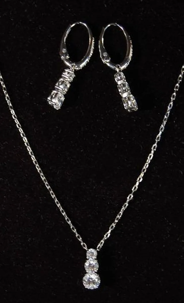 Swarovski Stilla Attract necklace and earring set in White from Oxfam Online Shop, photo 2 of 2