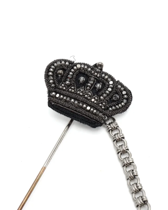 Dolce & Gabbana Beaded Crown Pin Brooch from A Retro Tale, photo 2 of 2