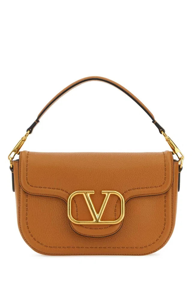 Valentino Garavani Shoulder Bag — Beige Calf Leather - Bos Taurus in Beige Calfskin from HEWI