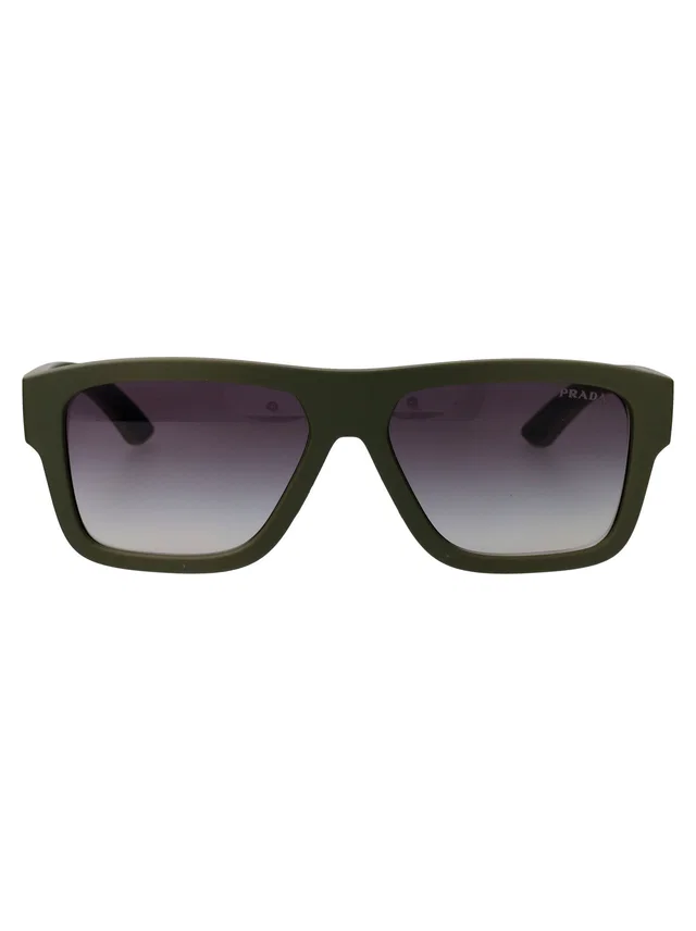Prada 0ps Rectangular Matte Military Green Sunglasses — Injected in Green from HEWI