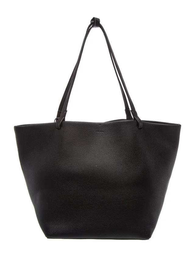 The Row Leather Park Tote in black Leather from The RealReal