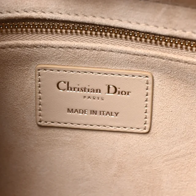 Cannage Medium Lady Dior Powder Beige in Beige Lambskin from FASHIONPHILE, photo 6 of 9
