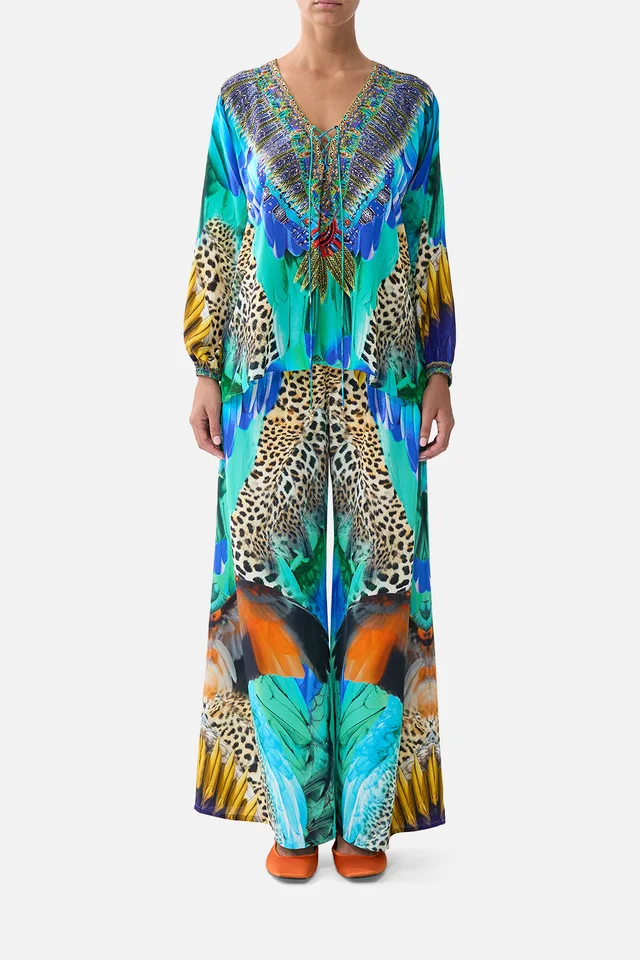 Camilla eBoutique LACE UP BLOUSE JUNGLE FLIGHT from CAMILLA, photo 1 of 1