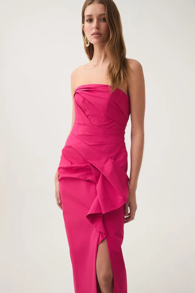 AJE Roma Draped Midi Dress in Pink from Aje, photo 1 of 1