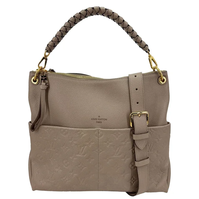 Louis Vuitton Maida Monogram Empreinte Leather Hobo Shoulder Bag Beige in Beige Leather from Dallas Designer Handbags