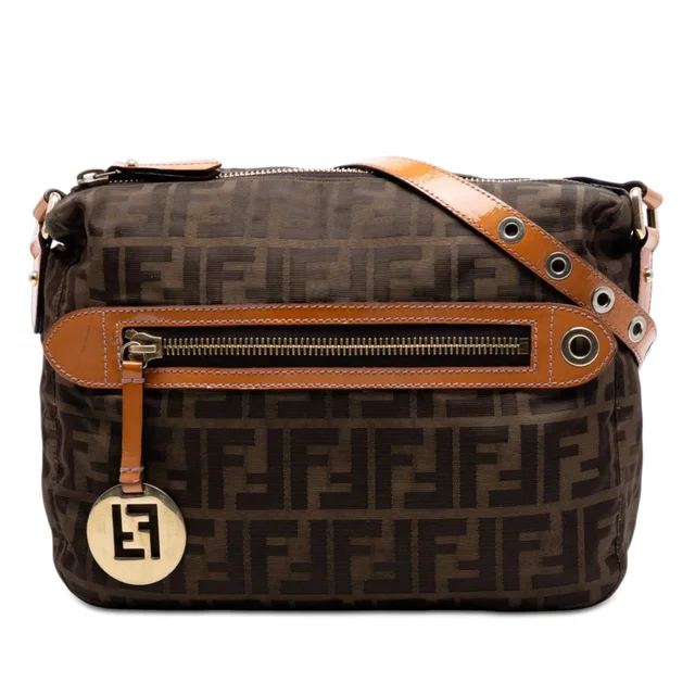 Brown Fendi Zucca Canvas Crossbody in Brown Canvas from Designer Revival