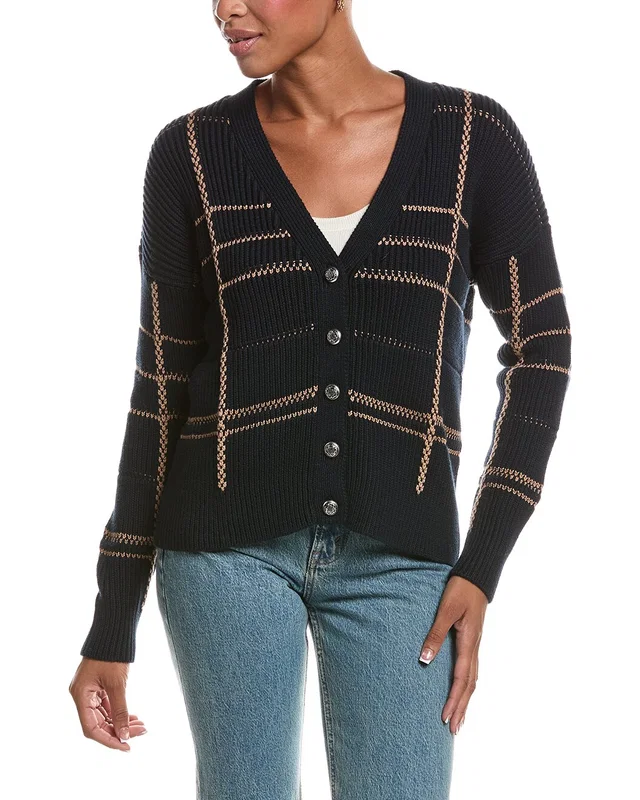 Autumn Cashmere Plaid Shaker Cardigan, image 1 of 1 from Rue La La