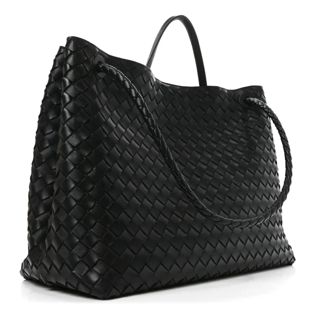 Bottega Veneta Nappa Intrecciato Large Andiamo Shoulder Bag Black in Black Nappa leather from FASHIONPHILE, photo 3 of 9
