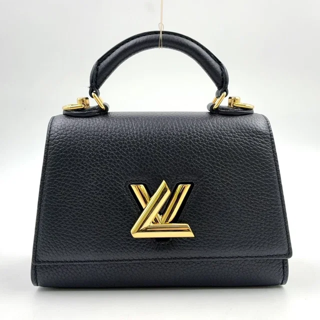 Louis Vuitton Twist One Handle PM Leather Black Handbag Gold in Black Leather from The Reluxe