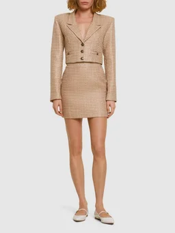 Alessandra Rich Short jacket with central button closure in 87% Polyamide, 13% Polyester, photo 2 of 5 from LUISAVIAROMA