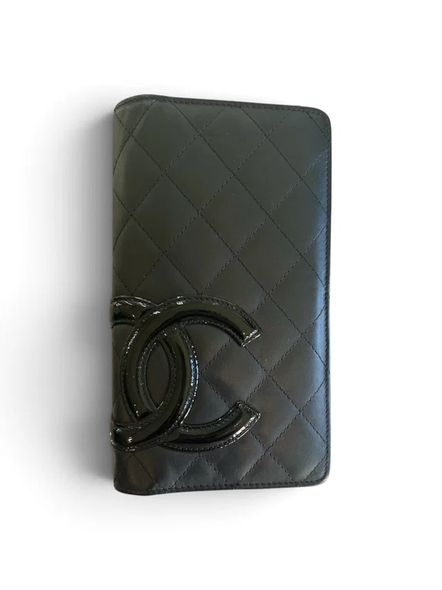 Chanel Black CC Cambon Long Wallet with Pink Lining in Black from Luxury Promise
