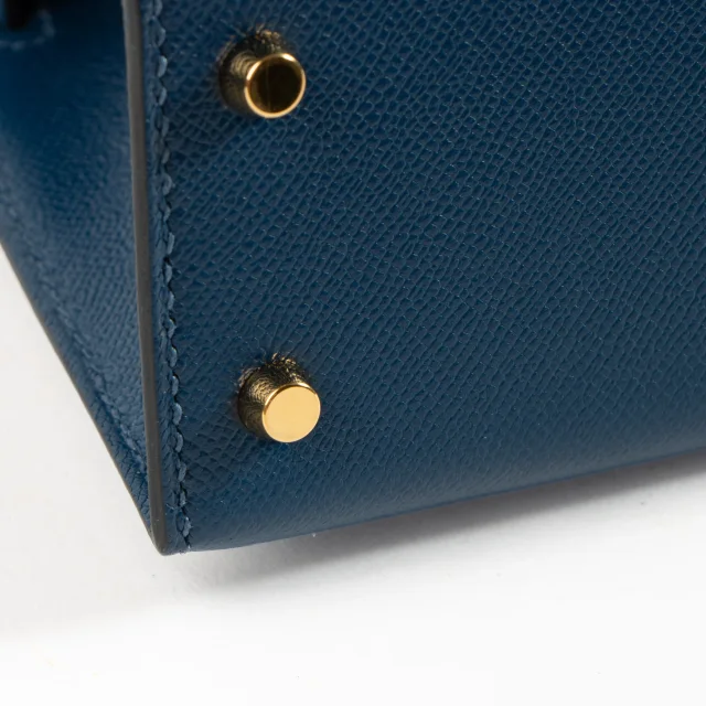 Hermès Kelly Mini II Deep Blue Madame GHW in Blue Leather from Labellov, photo 15 of 17