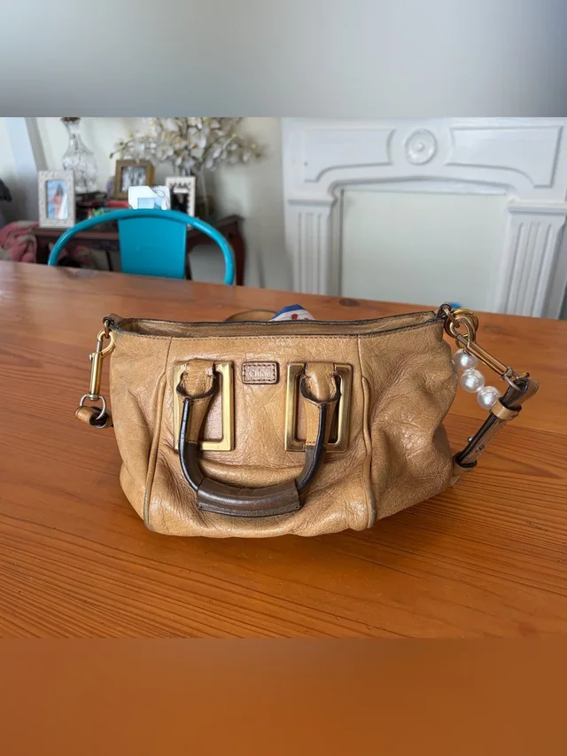 Chloé Tan Leather Satchel With Dark Brown Handles And Gold Hardware in neutral|brown Leather from Poshmark