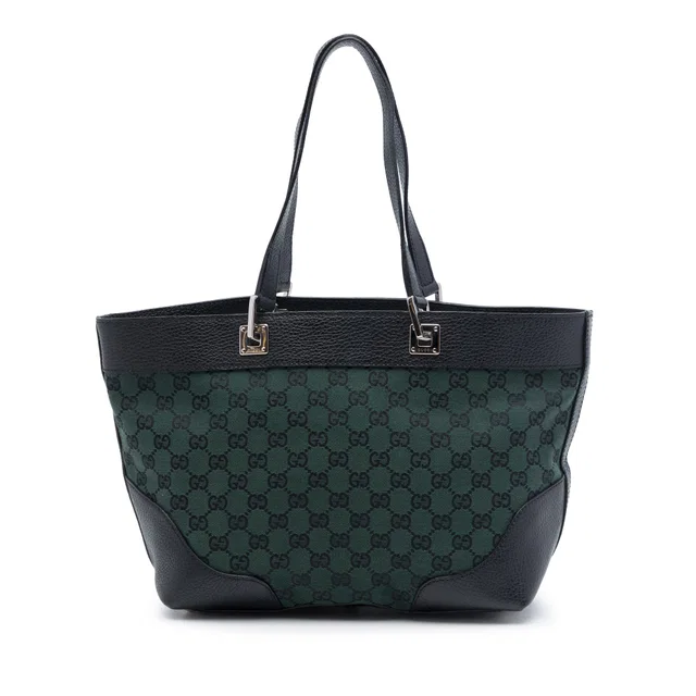 Green Gucci GG Canvas Tote in Green Canvas from Designer Revival