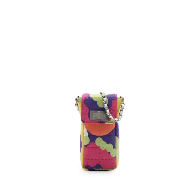 Multi Chanel Multicolor Chocolate Bar Canvas Reissue 2.55 Phone Pouch with Chain Crossbody Bag in Brown Canvas from Designer Revival