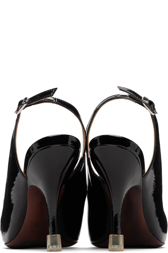 Maison Margiela Black Loved To Death Slingback Heels, photo 2 of 5 from SSENSE