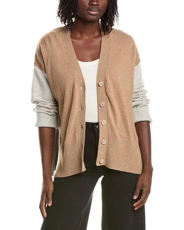 &Isla Charlie Longline Colorblock 100% Cashmere Cardigan, image 1 of 1 from Rue La La