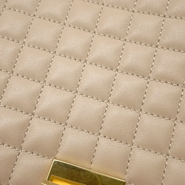 Celine C Medium Quilted ChainShoulder Bag Beige187253BFC Leather in Leather from GALLERY RARE, photo 15 of 18