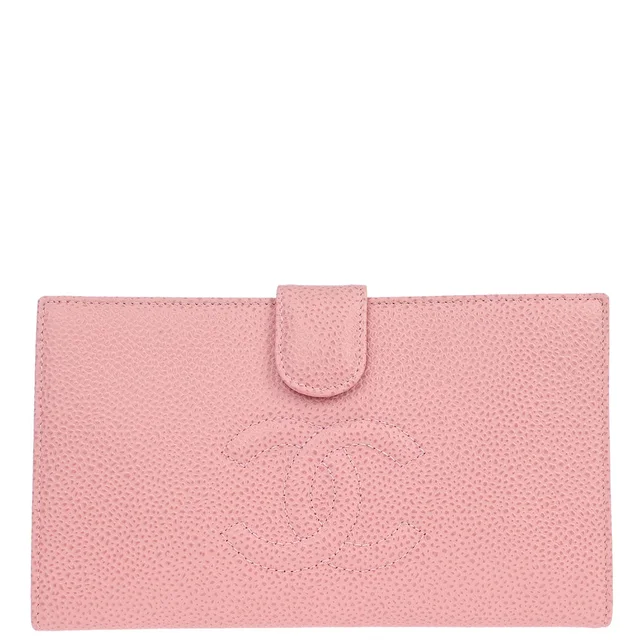 Chanel 2003-2004 Pink Caviar Skin Bifold Wallet in Pink Caviar leather from AMORE Vintage Tokyo