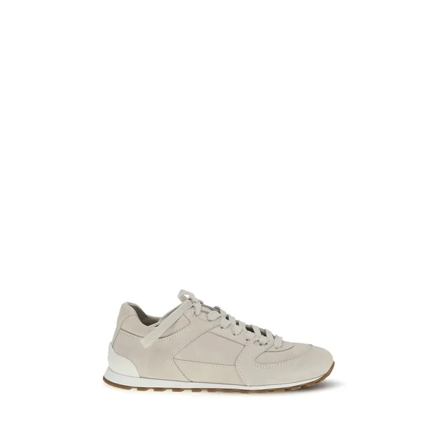 Brunello Cucinelli Beige Calf Leather Bos Taurus Low Top Sneakers from HEWI