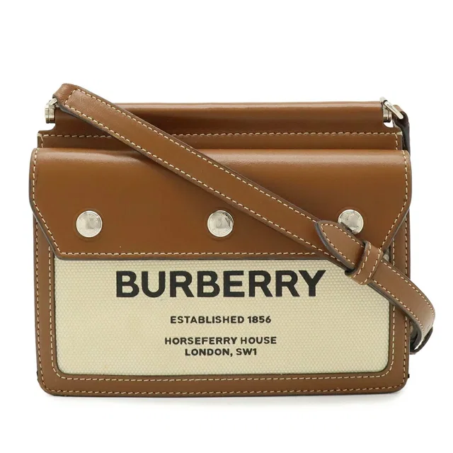 Burberry Horseferry Print Canvas Leather Shoulder Bag in Canvas from LuxUness