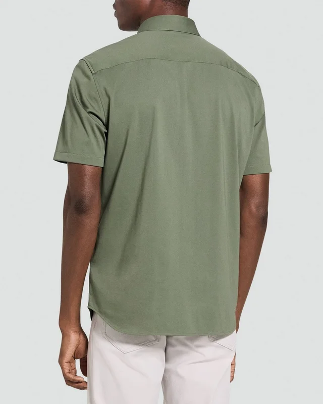 Theory Irving Short-Sleeve Shirt in Structure Knit, photo 4 of 6 from Theory