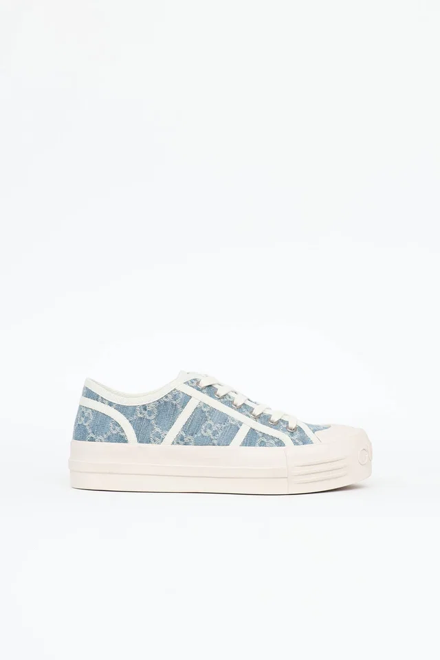 Gucci Denim Julia GG Sneaker in Denim from VSP Consignment