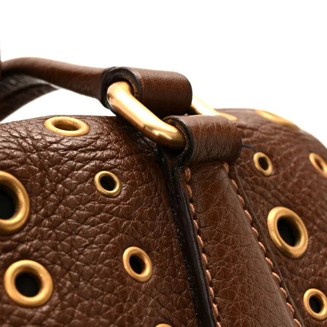 Prada Vitello Daino Grommet Satchel Bruciato in Calfskin from FASHIONPHILE, photo 11 of 11