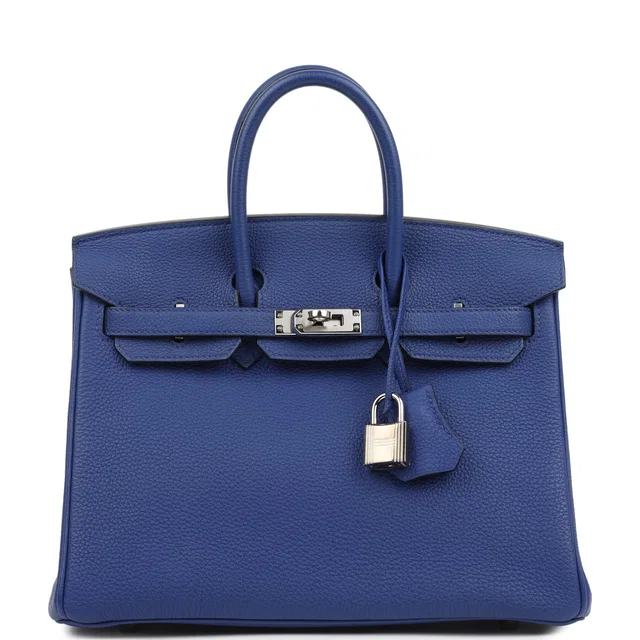Hermès Birkin 25 Bleu Electric Togo Palladium Hardware in Blue Togo leather from Madison Avenue Couture