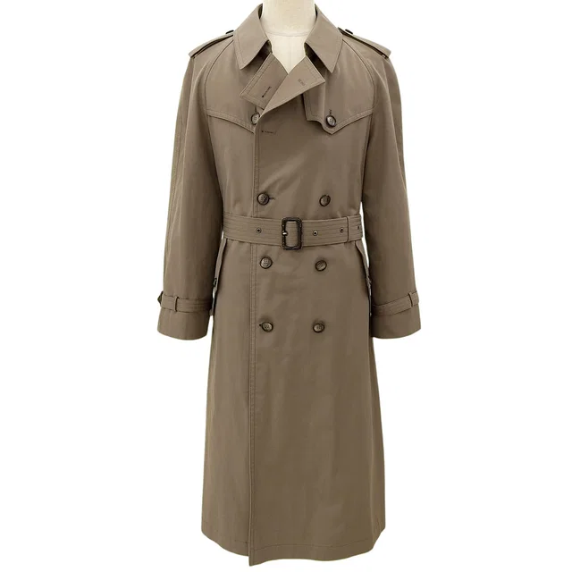 Saint Laurent Wool trench coat #L Brown in Brown Wool from VINTAGE QOO TOKYO