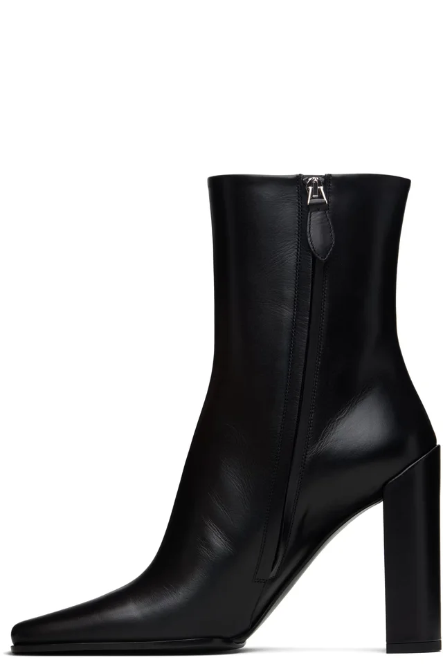 ALAÏA Black Soft Calf 90 Ankle Boots, photo 3 of 4 from SSENSE