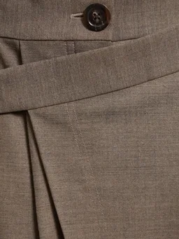 Peter Do Wide-leg trousers with pleats in 53% Polyester, 43% Virgin Wool, 4% Elastane, photo 8 of 9 from LUISAVIAROMA