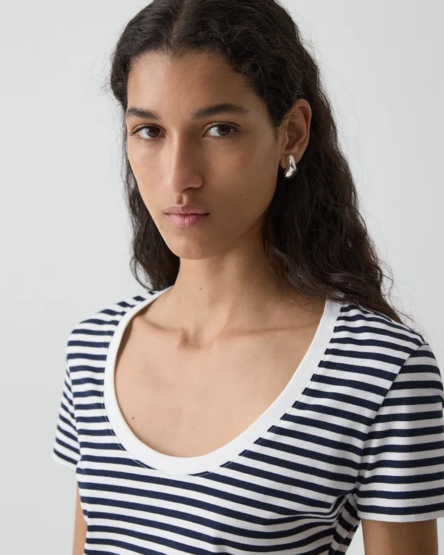 Theory Scoop Neck Tee in Jersey Stripe, photo 5 of 6 from Theory