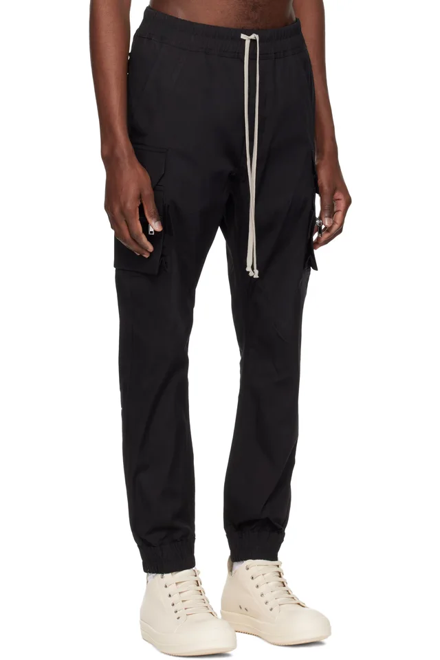 Rick Owens Black Temple Mastodon Cargo Pants, photo 2 of 4 from SSENSE