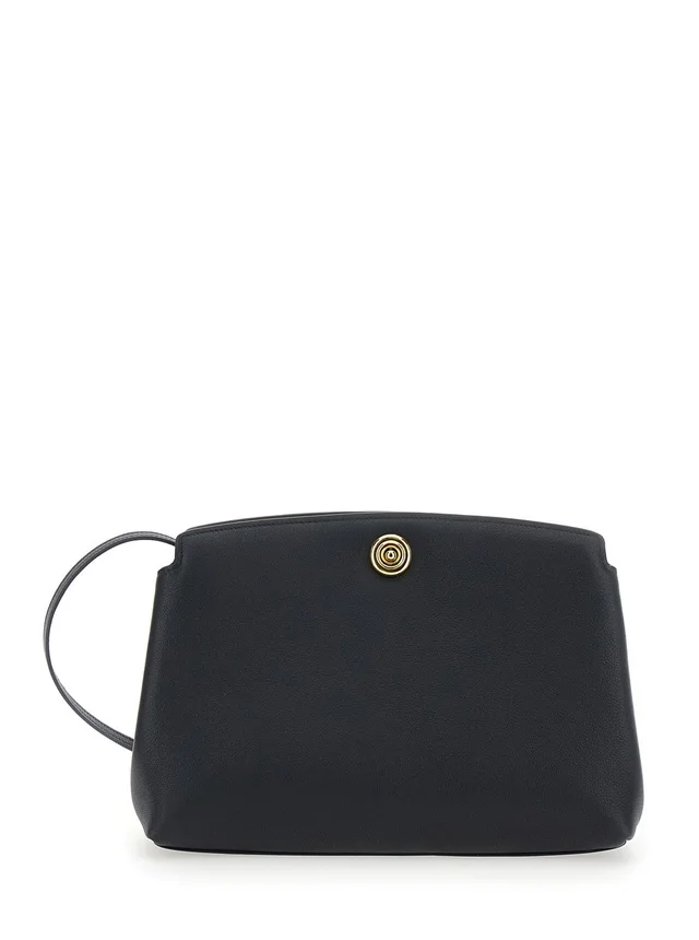 LIFFNER Black Clutch with Clasp Closure in Grained Leather Women in Black 100% Calf, photo 2 of 10 from Gaudenzi Boutique