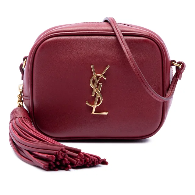 Red Saint Laurent Calfskin Monogram Blogger Bag in Red Calfskin from Designer Revival