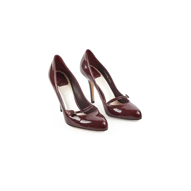 Dior Heels Size 39.5 in Burgundy Patent leather from The Purse Affair