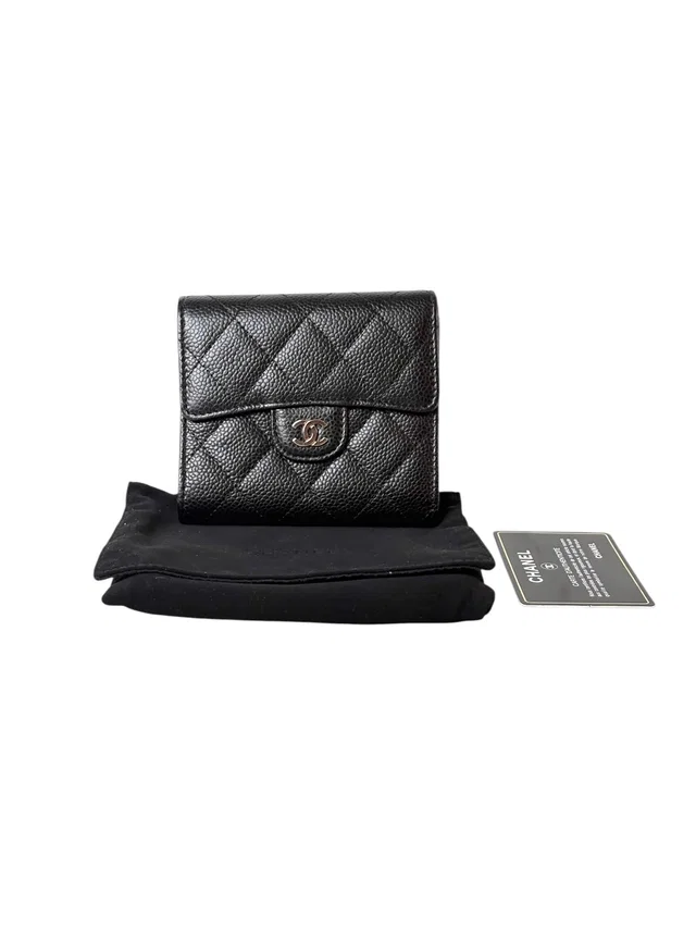 Chanel Black Classic Flap Fold Wallet in Black from Luxury Promise