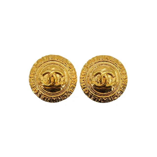 Chanel Vintage Earrings Round Cocomark Accessory from Luxury Promise