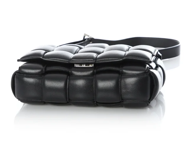 Bottega Veneta Maxi Black Padded Cassette Bag in Black Woven leather from Ann's Fabulous Finds, photo 6 of 9
