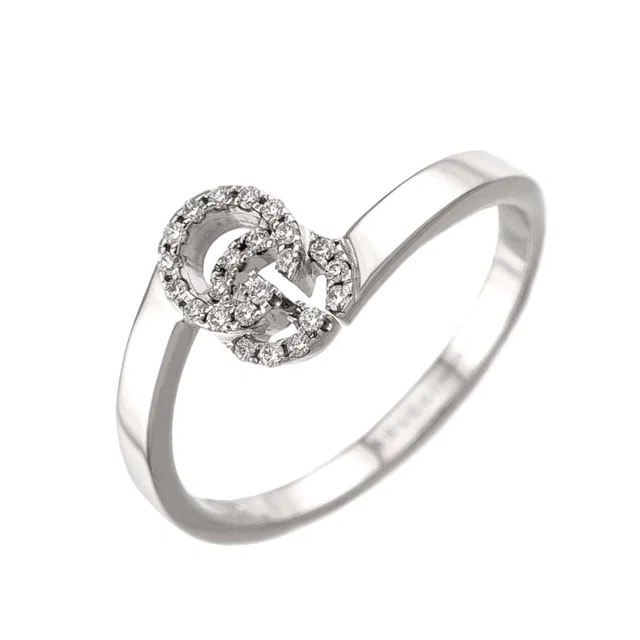 Gucci GG Running Diamond Ring 18K White Gold in White from The Reluxe