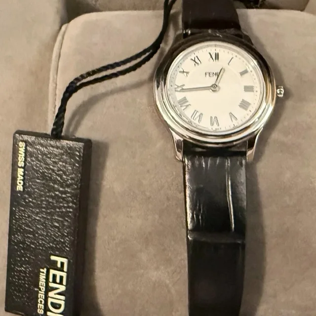 Fendi Women's Analogue Watch - Black/Silver in black|silver|gray from Depop, photo 1 of 1