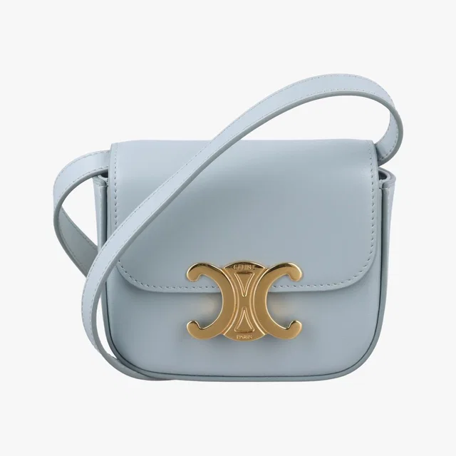 Celine Mini Claude Triomphe Blue Leather in Blue Leather from The Reluxe